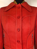 womens  white stitch  vintage  Urban Village Vintage  stitch detailing  Stadicke Modelle  red  lightweight jacket  Jacket  diamond stitch  cropped  collar  coat  Beagle collar  Act III  70s  70  1970s  10