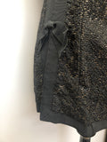 zip  womens top  womens  waist belt  vintage  vest  Urban Village Vintage  urban village  tunic  tops  top  metallic stitch  metallic  gold metallic  Frank Usher  disco  black  back zip  70s  1970s  10