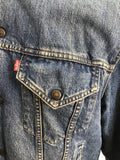 Urban Village Vintage  trucker  Sherpa  red tab  Outerwear  mens  logo  levis  levi strauss  L  jean  Jacket  Denim  blue  badge