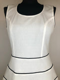 zip back  zip  womens  white  waist belt  vintage  Urban Village Vintage  urban village  tennis  stripes  stitch detailing  stitch detail  squiggle  sportswear  sleeveless  MOD  mini dress  mini  dress  60s