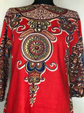 womens  vintage  tunic top  tunic dress  tunic  top  print top  multi  kaftan  hippie  floral print  dashiki top  boho  bohemian  african top  70s  1970s  14