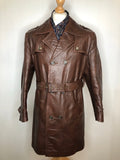 1970s Belted Leather Jacket by Suede and Leathercraft - Size UK L