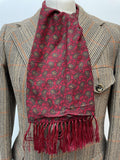 vintage  Urban Village Vintage  urban village  tootal  scarf  red  Paisley Print  paisley inspired  paisley  MOD  mens  made in england  fringed  fringe  60s  1960s