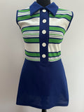 1960s Striped Mini Dress - Size 10