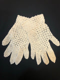 womens accessories  womens  vintage  Urban Village Vintage  tight fitting  S  gloves  crochet knit  cream  50s  50  1950s