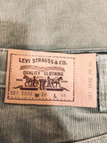 white tab  W26  vintage  Urban Village Vintage  urban village  petite  mens  logo  levis strauss  levis  levi strauss  levi  L34  khaki  green  flares  corduroy  cords  corded  cord