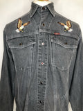 Rough Riders  Lee  wrangler  vintage  Urban Village Vintage  Shirt  Mens Shirts  mens  m  jean  jacket  Grey  Green  fitted  denim shirt  denim  70s style