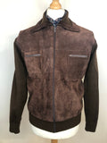 1970s Knit and Suede Jacket in Brown - Size L