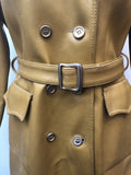 Yellow  womens  Vinyl PVC  vintage  Urban Village Vintage  mustard  MOD  lapels  Jacket  Faux Leather  coat  Belted waist  belt  70s  1970s  1960s  12  10