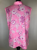 womens  vintage  Urban Village Vintage  urban village  sleeveless  retro  print blouse  pink  MOD  floral print  floral  dress  collar  blouse  60s  1960s  14