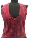 womens  vintage  Urban Village Vintage  urban village  suede  press stud fastening  press stud  pink  long waistcoat  70s  1970s  10