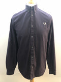 vintage  Urban Village Vintage  retro  Red  Navy  multi  MOD  mens  M  long sleeves  Long sleeved top  long sleeve  Fred Perry  fred  embroidered logo  Embroidered  collar  checkered  checked  Burgundy