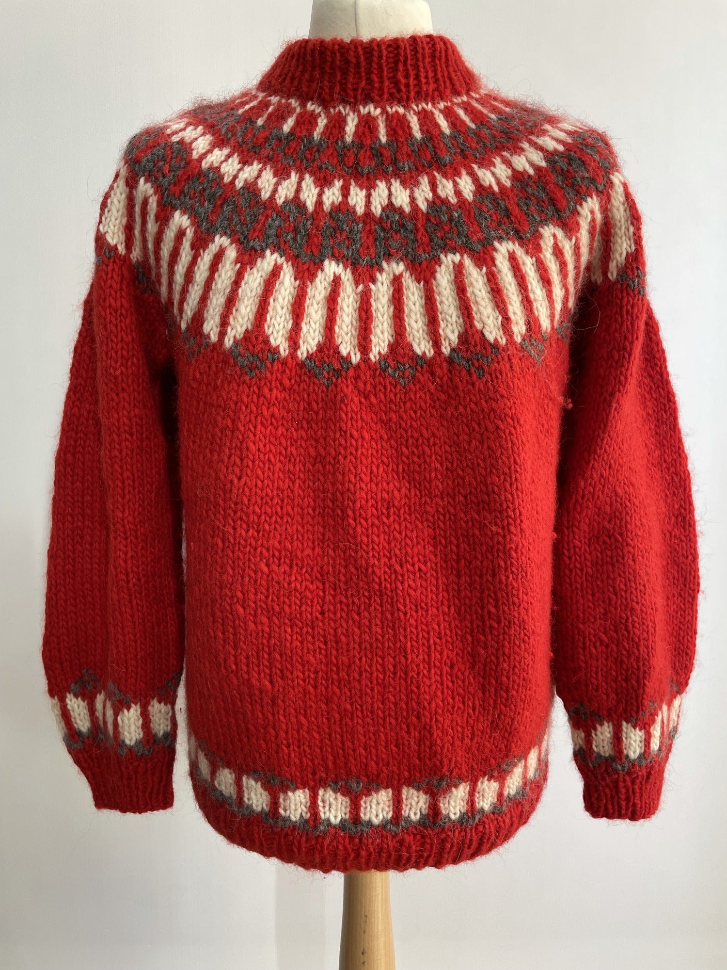 Mens Vintage 1970s Chunky Knit Nordic Icelandic Christmas Jumper