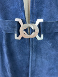 womens  waistcoat  vintage  Urban Village Vintage  urban village  suede  metal link fastening  blue  60s  1960s  12