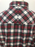 Fred Perry Check Shirt Red and White Size XL MOD Mens Clothing Button Down Collar Urban Village Vintage