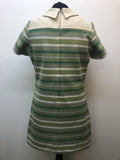 womens  vintage  Urban Village Vintage  Stripes  retro  MOD  mini dress  mini  green  dress  70s
