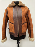 1970s Suede Shearling Bomber Jacket - Size 10