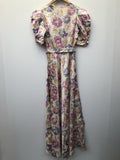 womens  waist belt  vintage  Urban Village Vintage  red  puff sleeve  multi  maxi dress  long dress  floral  Embroidered  dress  belted  8  70s  1970s