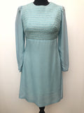 womens  vintage  Urban Village Vintage  stitch detailing  stitch detail  retro  mini dress  mini  long sleeve  Lee Cecil of London  dress  blue  60s  1960s  1960  10