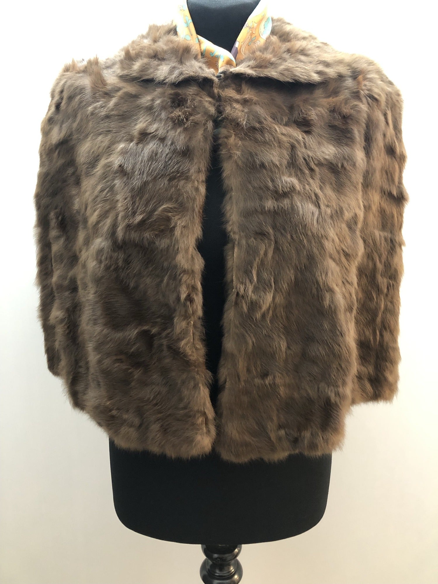womens  vintage  Urban Village Vintage  urban village  Small  s  retro  real fur  mink  lining  lined  hook and eye  fur  Fishers Gloucester  evening  capelet  cape  brown  40s  40  1940s