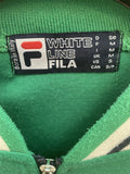 zip  vintage  Urban Village Vintage  urban village  tracktop  Stripes  striped  stripe  sportswear  sports jacket  sports  retro  Mens jacket  mens  M  logo  Jacket  Green  FILA  elasticated