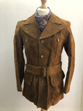 vintage  Urban Village Vintage  urban village  Suede Jacket  Suede  pockets  mens  long sleeves  long sleeve  Jacket  front pockets  collared  collar  chest pockets  button  Belted waist  belted  Austin Reed  60s  1960s