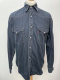 vintage  Urban Village Vintage  urban village  stitch detailing  Navy  Mens Shirts  mens  levis  l  decorative buttons  blue