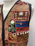 womens  waistcoat  vintage  Urban Village Vintage  urban village  Small  sleevless  sequins  sequin top  S  retro  Patchwork waistcoat  patchwork  mens  M  Jacket  hippy  hippie  ethnic  brown  boho  70s  70  60s  1970s  1960s
