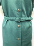 zip  womens  vintage  V-Neck  Urban Village Vintage  urban village  St Michael  printed dress  Green  dress  back zip  60s  1960s  14