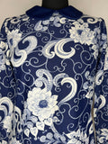 womens  white  vintage  Urban Village Vintage  top  Peter Pan collar  Kay Bee  floral print  blouse  60s  1960s  10