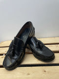 Urban Village Vintage  urban village  tasselled  tassel  stitch detail  Spain  slip on  penny loafers  MOD  mens  loafers  leather stitch  Leather  heeled  heel  Black Leather  black  8  70s  60s  1970s  1960s