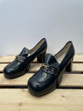 1960s Platform Heeled Horsebit Loafers - Size 6