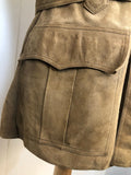 vintage  suede  safari style  Safari jacket  safari  mens  M  Jacket  Fitted  camel  brown  Belted waist  belted jacket  belted  70s  1970s
