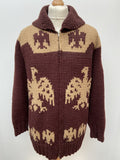 1970s Starsky Style Knitted Cardi with Thunderbird Design - M