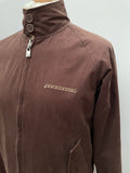 zip front  zip  vintage  Urban Village Vintage  urban village  reversible  retro  MOD  Mens jacket  mens  long sleeve  Lambretta  L  Jacket  Harrington Jacket  harrington  embroidered logo  elasticated  dark brown  corduroy  corded  cord  brown