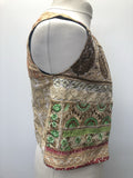 womens  waistcoat  vintage  Urban Village Vintage  urban village  Small  sleevless  sequins  sequin top  retro  Patchwork waistcoat  patchwork  mens  Jacket  indian  hippy  hippie  festival  ethnic  brown