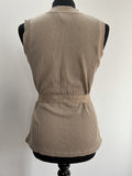 vintage  vest  Urban Village Vintage  urban village  top  tank  sweater  round neck  mod  cream  brown  belted top  belted  70s  1970s  14  12