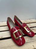 1960s Block Heel Shoes with Buckle - Size 6