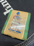 womens bag  vintage  Urban Village Vintage  urban village  tan  straps  strap detail  soft leather  Shoulder bag  printed  print design  print  mirror  leather stitch  Leather detailing  Leather  hieroglyphic  Egyptian print  Egyptian  cigarette case  brown leather  box bag  bag  70s  60s  1970s  1960s