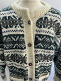 xl  Wool Blend  wool  winter  vintage  Urban Village Vintage  urban village  thick  round neck  patterned  pattern  mens  long sleeve  cardigan  cardi  button front  button  70s  1970s  100% Wool