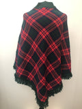 vintage  tartan  Red  poncho  Miss Casual  Green  60s  1960s urban village vintage