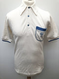 Urban Village Vintage  emroidered logo  White  vintage  Three button  sportswear  polo top  mens  M  indigo  badminton