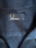 vintage  Urban Village Vintage  textured fabric  Shirt  retro  navy blue  MOD  mens  M  Fred Perry  fred  embroidered logo  Embroidered  cotton  collared  collar  button down collar  button down  blue