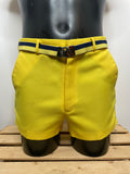 1970s Yellow Belted Casuals Sports Shorts - Size M