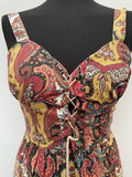 womens  vintage  Urban Village Vintage  urban village  summer dress  summer  string fastening  straps  Paisley Print  paisley  maxi dress  hippie  full length  70s  70  60s  1970s  1960s