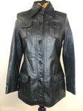 1970s Fitted Leather Jacket by Campri - Size UK 10