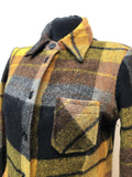 yellow  womens shirt  vintage  Urban Village Vintage  Shirt  multi  large check  collar  checkered  checked  check shirt  button  big collar  70  1970s