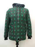zip  womens  vintage  Urban Village Vintage  urban village  pockets  long sleeve  Jacket  hooded jacket  Green  brown  60s  1960s  14
