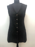 womens jacket  womens coat  womens  waistcoat  vintage  vest  Urban Village Vintage  summer  Suede Jacket  Suede  press stud fastening  Jacket  decorative buttons  dark brown  brown  8  70  1970s