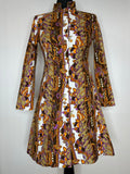 1960s Mod Mandarin Collar Psychedelic Print Mini Dress - UK 8